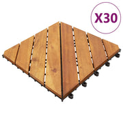 VidaXL Terrastegels 30 st 30x30 cm massief acaciahout bruin - afbeelding 1