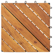 VidaXL Terrastegels 30 st 30x30 cm massief acaciahout bruin - afbeelding 3