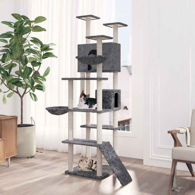 Vidaxl kattenmeubel met sisal krabpalen 191 cm donkergrijs