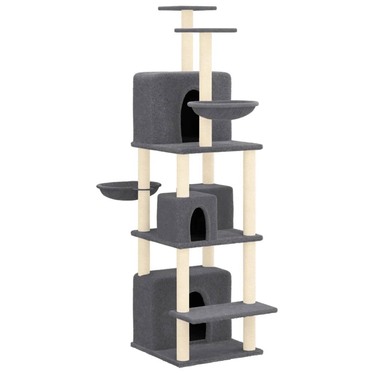 Vidaxl kattenmeubel met sisal krabpalen 180 cm donkergrijs