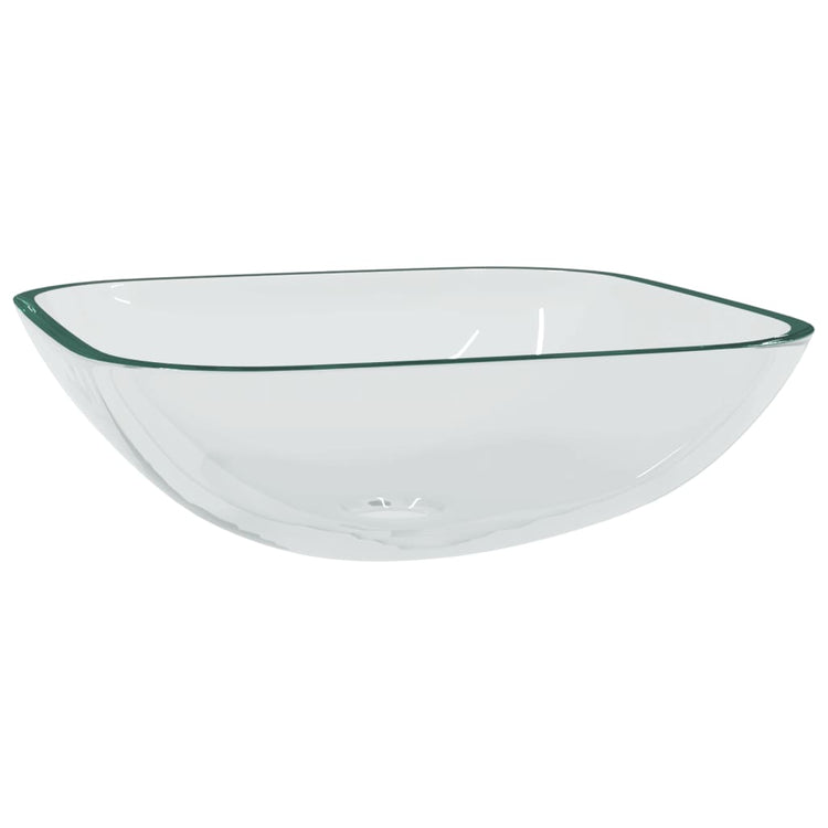 Vidaxl wasbak 42x42x14 cm glas transparant