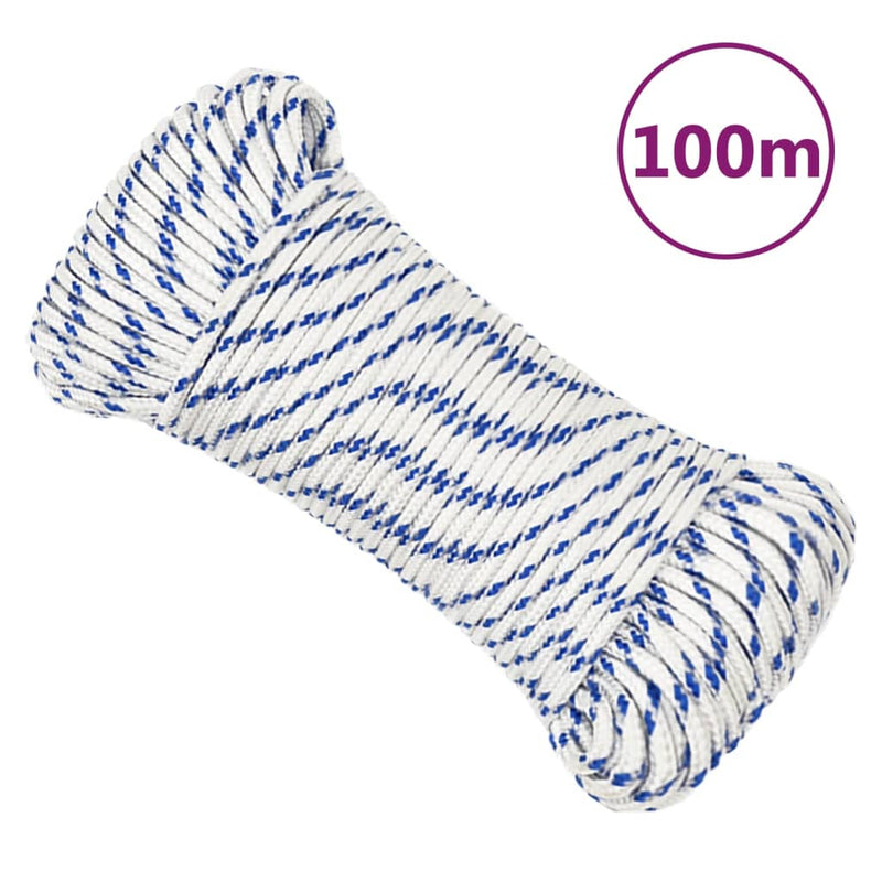 Vidaxl boot touw 4 mm 100 m polypropyleen wit