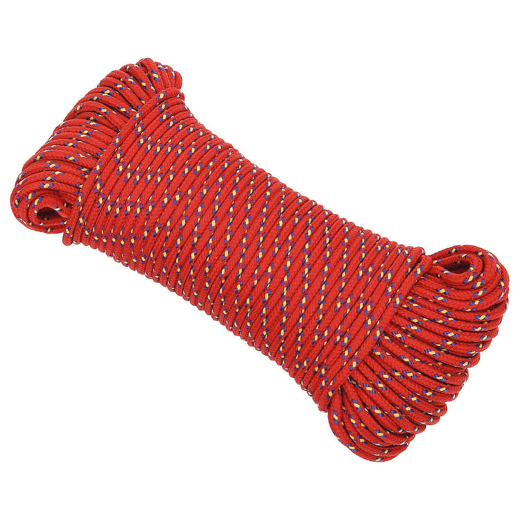 Vidaxl boottouw 3 mm 100 m polypropyleen rood