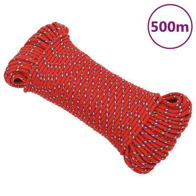 VidaXL Boottouw 3 mm 500 m polypropeen rood