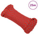 Vidaxl boottouw 4 mm 25 m polypropyleen rood