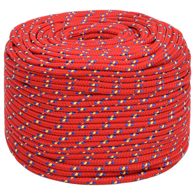 Vidaxl boottouw 8 mm 25 m polypropyleen rood