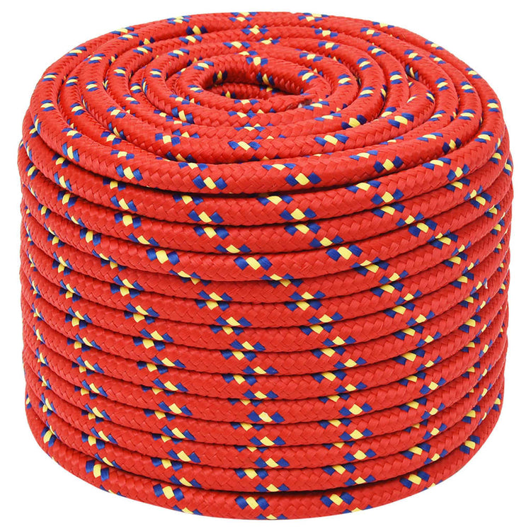 Vidaxl boottouw 12 mm 25 m polypropyleen rood