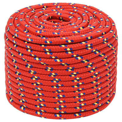 Vidaxl boottouw 12 mm 25 m polypropyleen rood