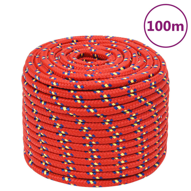 Vidaxl boottouw 14 mm 100 m polypropyleen rood