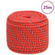 Vidaxl boottouw 16 mm 25 m polypropyleen rood