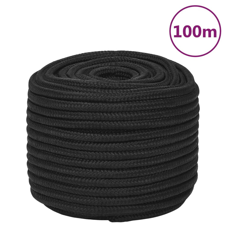 Vidaxl boottouw 12 mm 100 m polypropeen zwart
