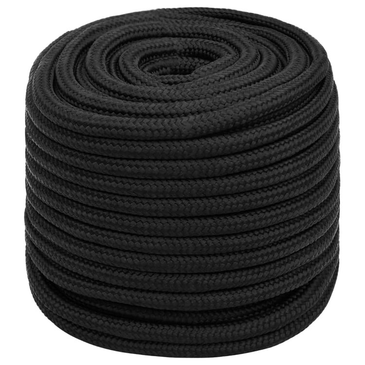 Vidaxl boottouw 18 mm 25 m polypropeen zwart