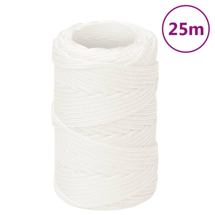 Vidaxl boottouw 2 mm 25 m polypropyleen volwit