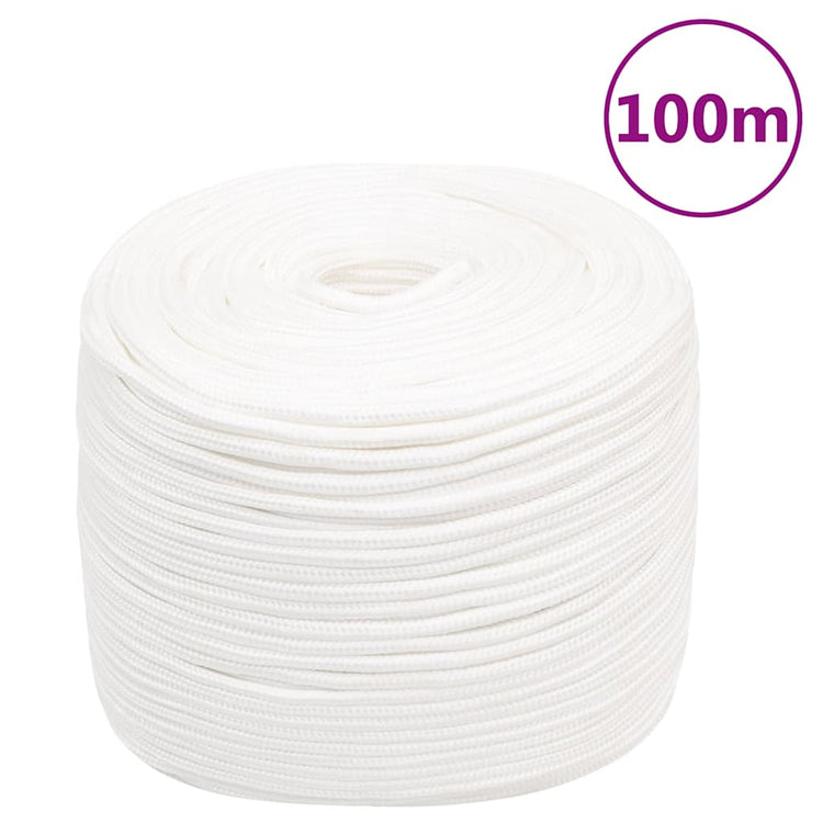 Vidaxl boottouw 6 mm 100 m polypropyleen volwit