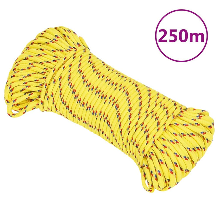 Vidaxl boottouw 4 mm 250 m polypropyleen geel