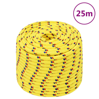 Vidaxl boottouw 14 mm 25 m polypropyleen geel