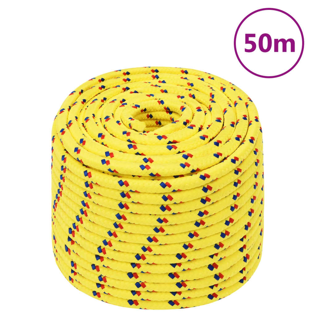Vidaxl boottouw 14 mm 50 m polypropyleen geel