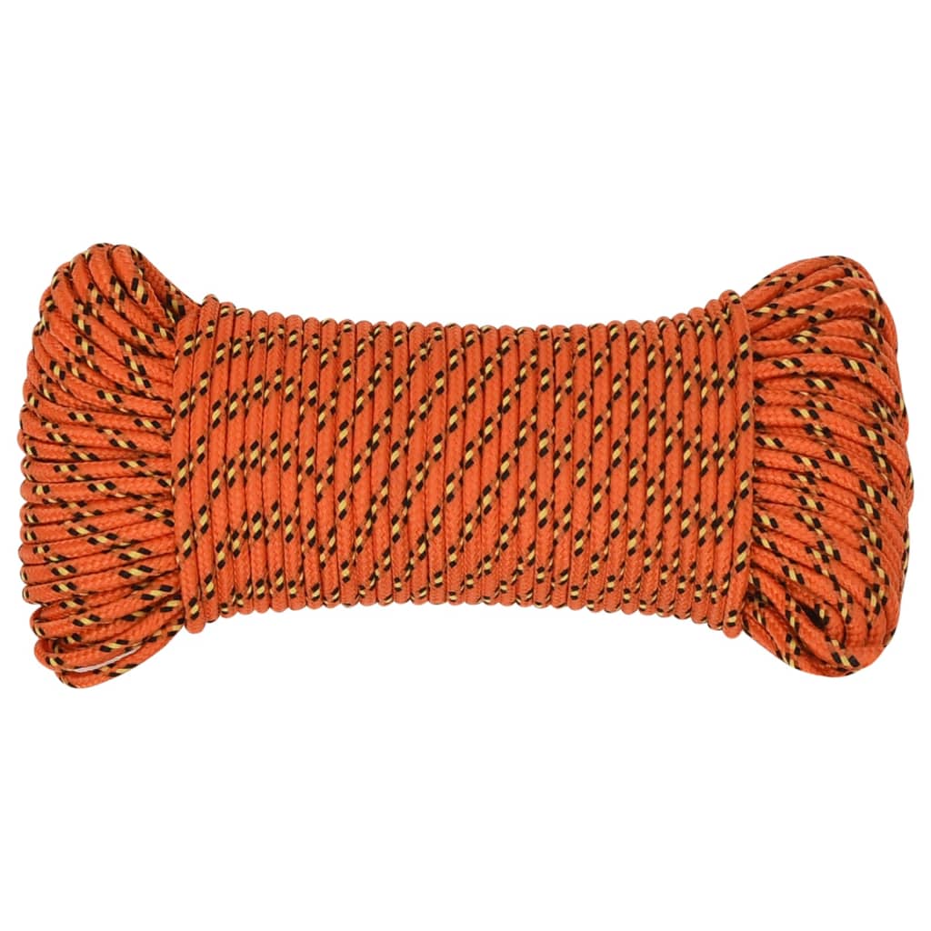 Vidaxl boottouw 3 mm 50 m polypropyleen oranje