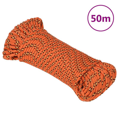 VidaXL Boottouw 5 mm 50 m polypropyleen oranje