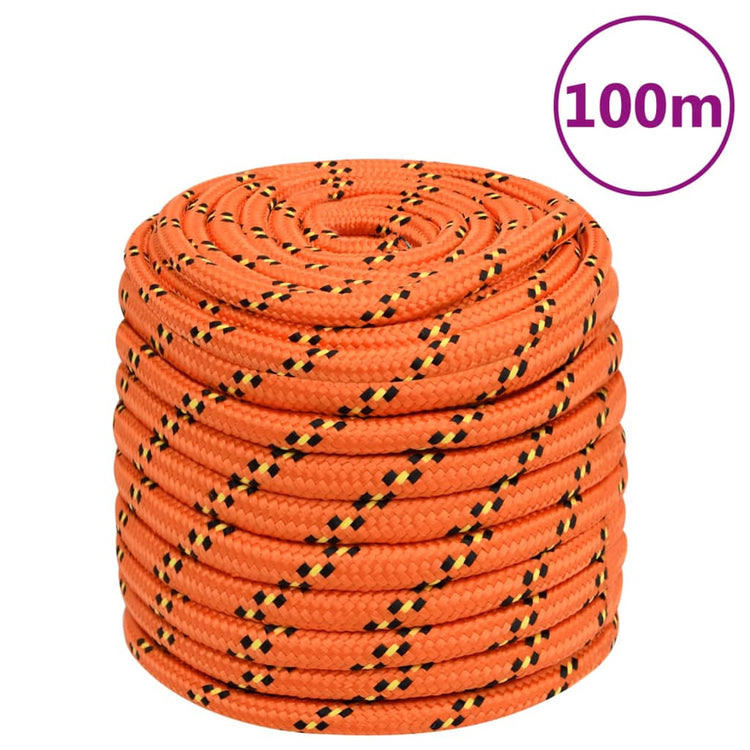 Vidaxl boottouw 16 mm 100 m polypropyleen oranje