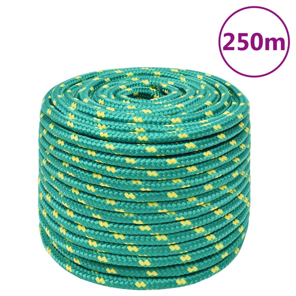 Vidaxl boottouw 12 mm 250 m polypropyleen groen