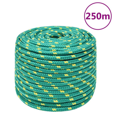Vidaxl boottouw 12 mm 250 m polypropyleen groen