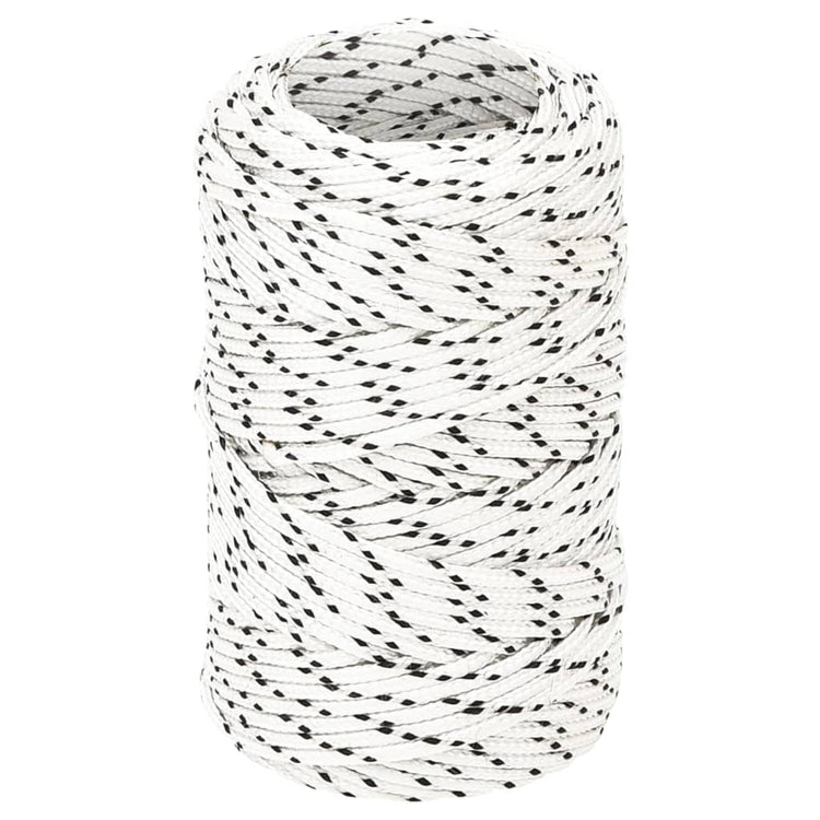 Vidaxl boottouw gevlochten 2 mmx25 m polyester wit