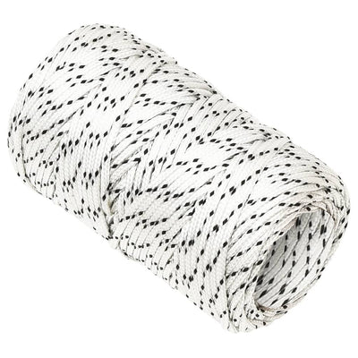Vidaxl boottouw gevlochten 2 mmx25 m polyester wit