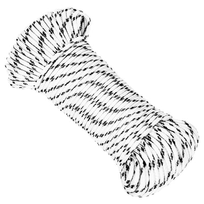 Vidaxl boottouw gevlochten 3 mm x 500 m polyester wit