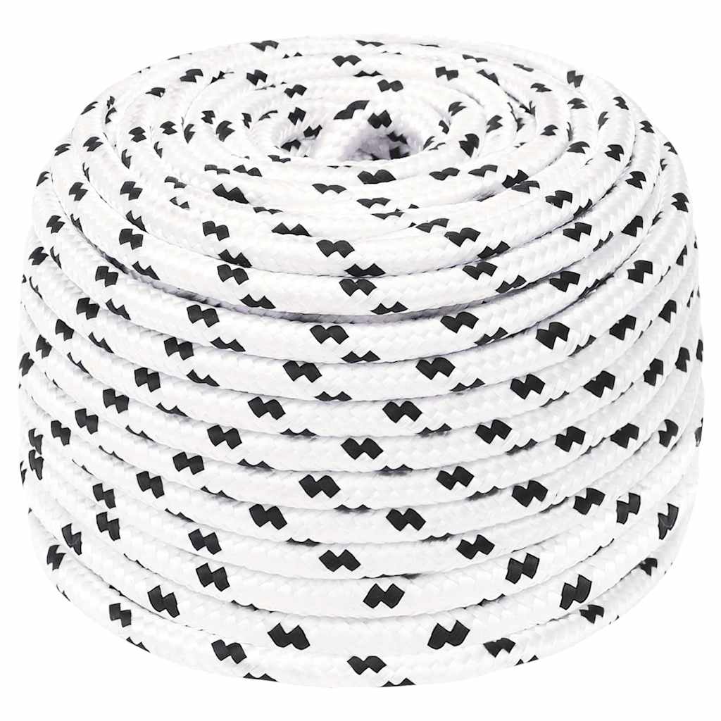 Vidaxl boottouw gevlochten 8 mmx25 m polyester wit