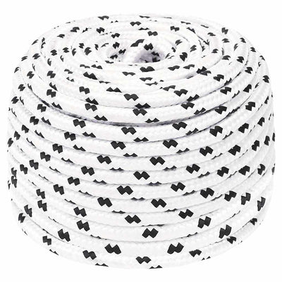 Vidaxl boottouw gevlochten 8 mmx25 m polyester wit