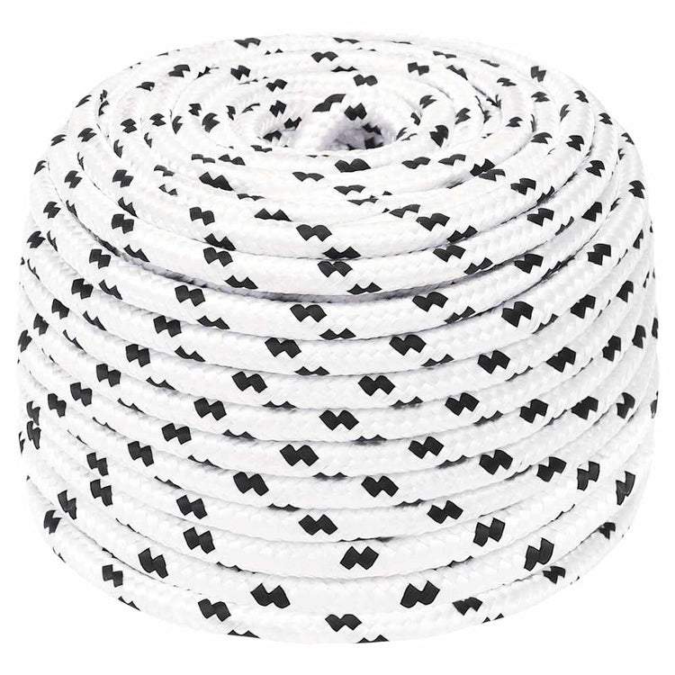 Vidaxl boottouw gevlochten 8 mmx25 m polyester wit