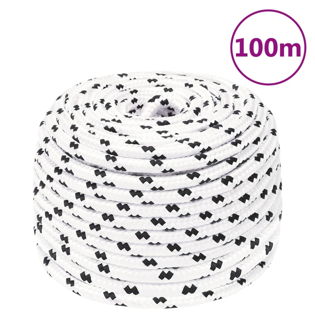 Vidaxl werktouw 10 mm 100 m polyester wit