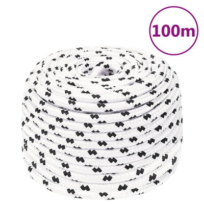 Vidaxl werktouw 10 mm 100 m polyester wit