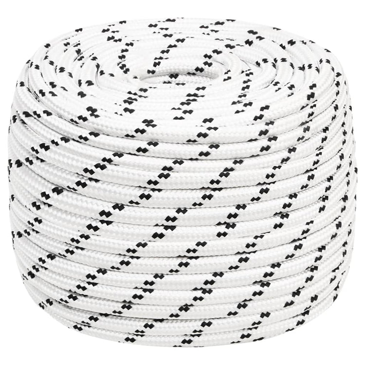 Vidaxl boottouw gevlochten 14 mmx25 m polyester wit