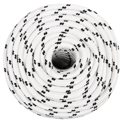 Vidaxl boottouw gevlochten 14 mmx25 m polyester wit