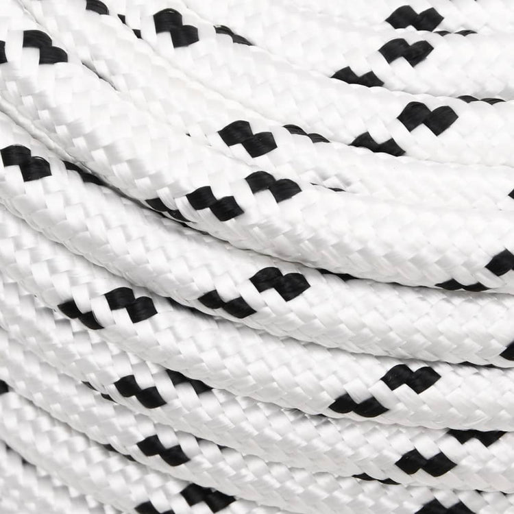 Vidaxl boottouw gevlochten 14 mmx25 m polyester wit