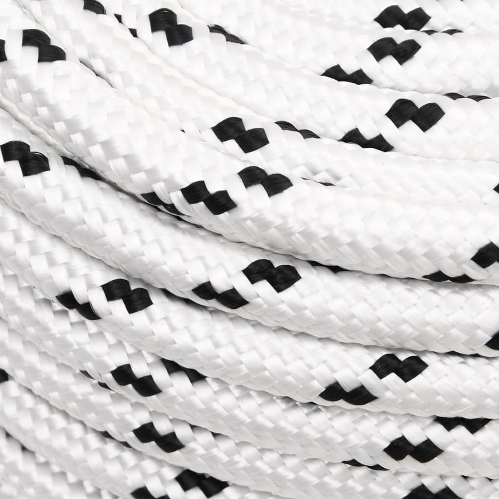 Vidaxl boottouw gevlochten 14 mmx25 m polyester wit