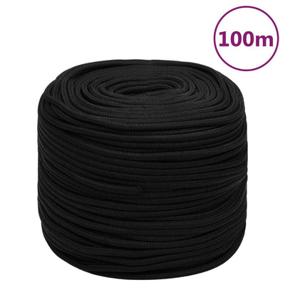 Vidaxl werktouw 6 mm 100 m polyester zwart