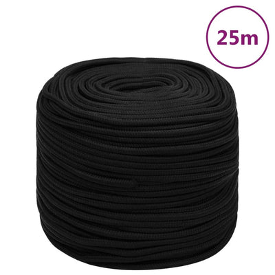 Vidaxl werktouw 8 mm 25 m polyester zwart