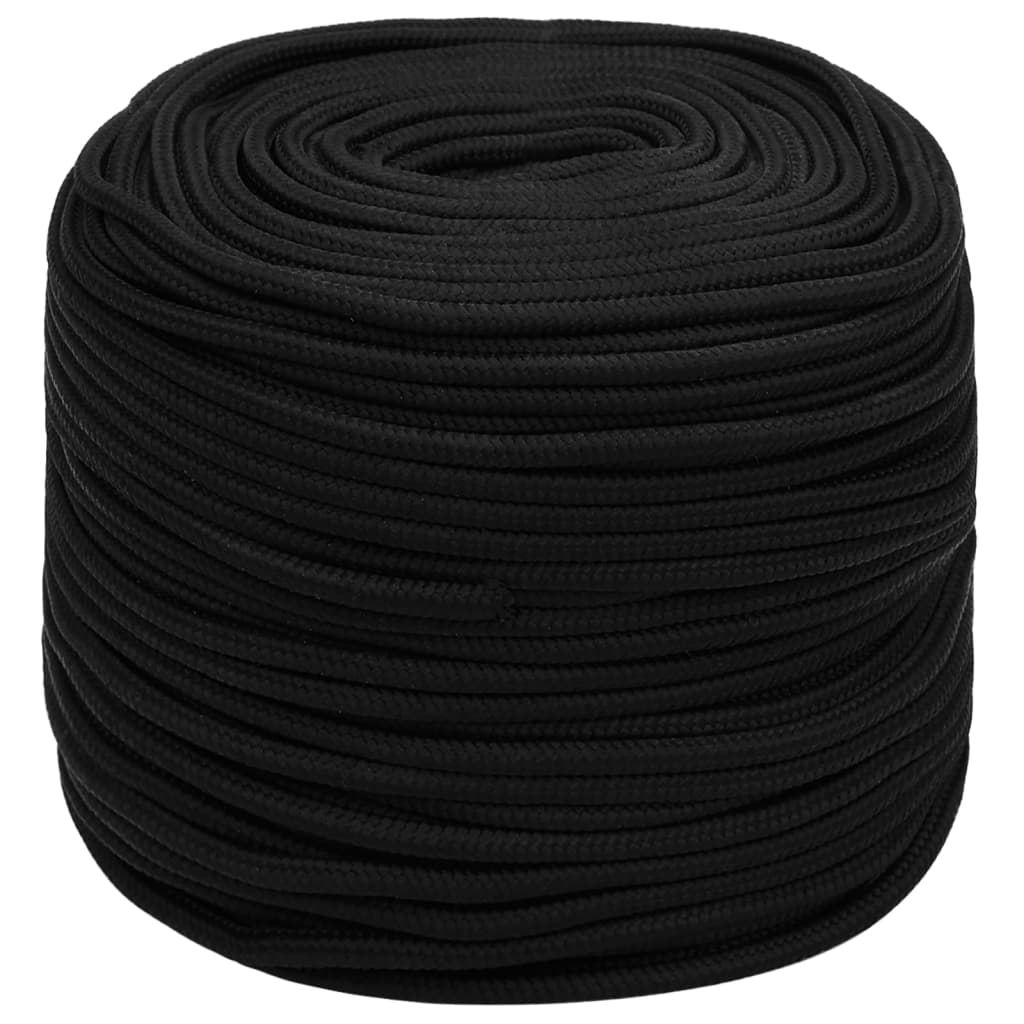 Vidaxl werktouw 8 mm 50 m polyester zwart