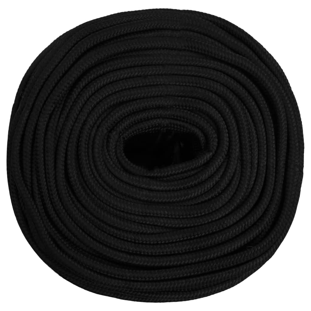 Vidaxl werktouw 10 mm 25 m polyester zwart