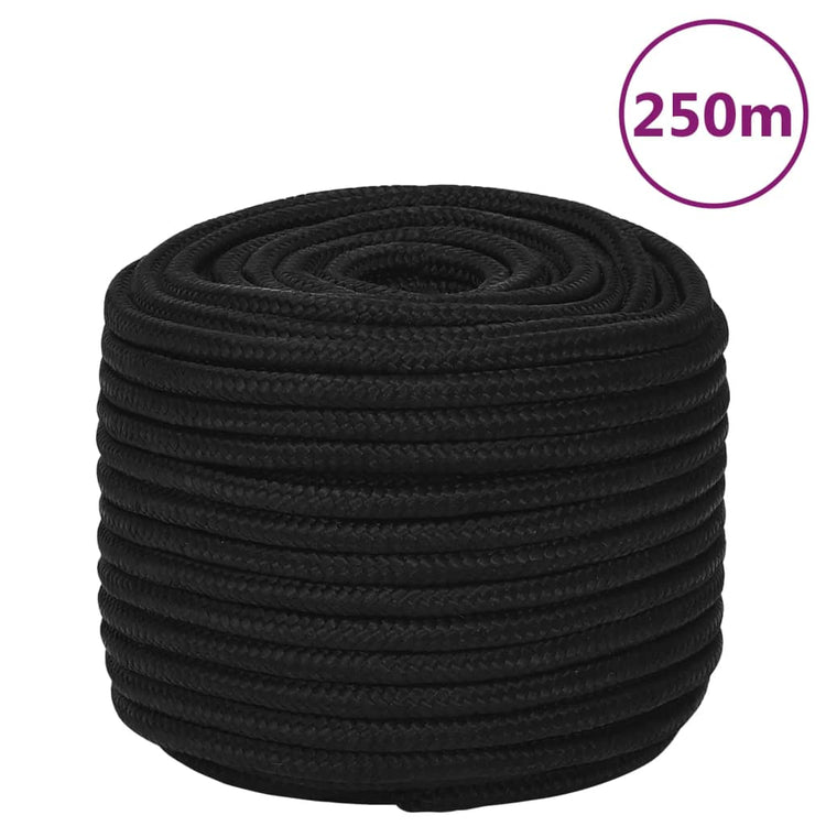 Vidaxl werktouw 14 mm 250 m polyester zwart