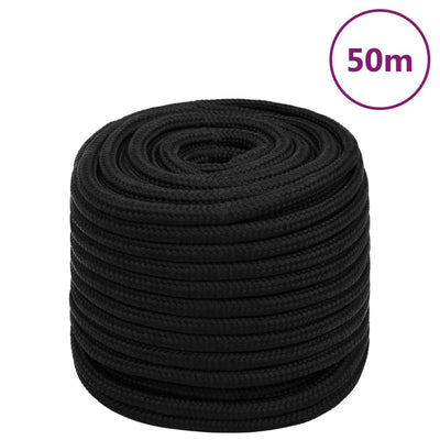 Vidaxl werktouw 16 mm 50 m polyester zwart
