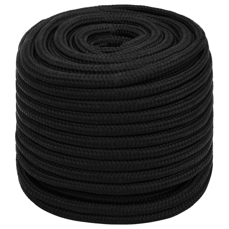 Vidaxl werktouw 18 mm 100 m polyester zwart