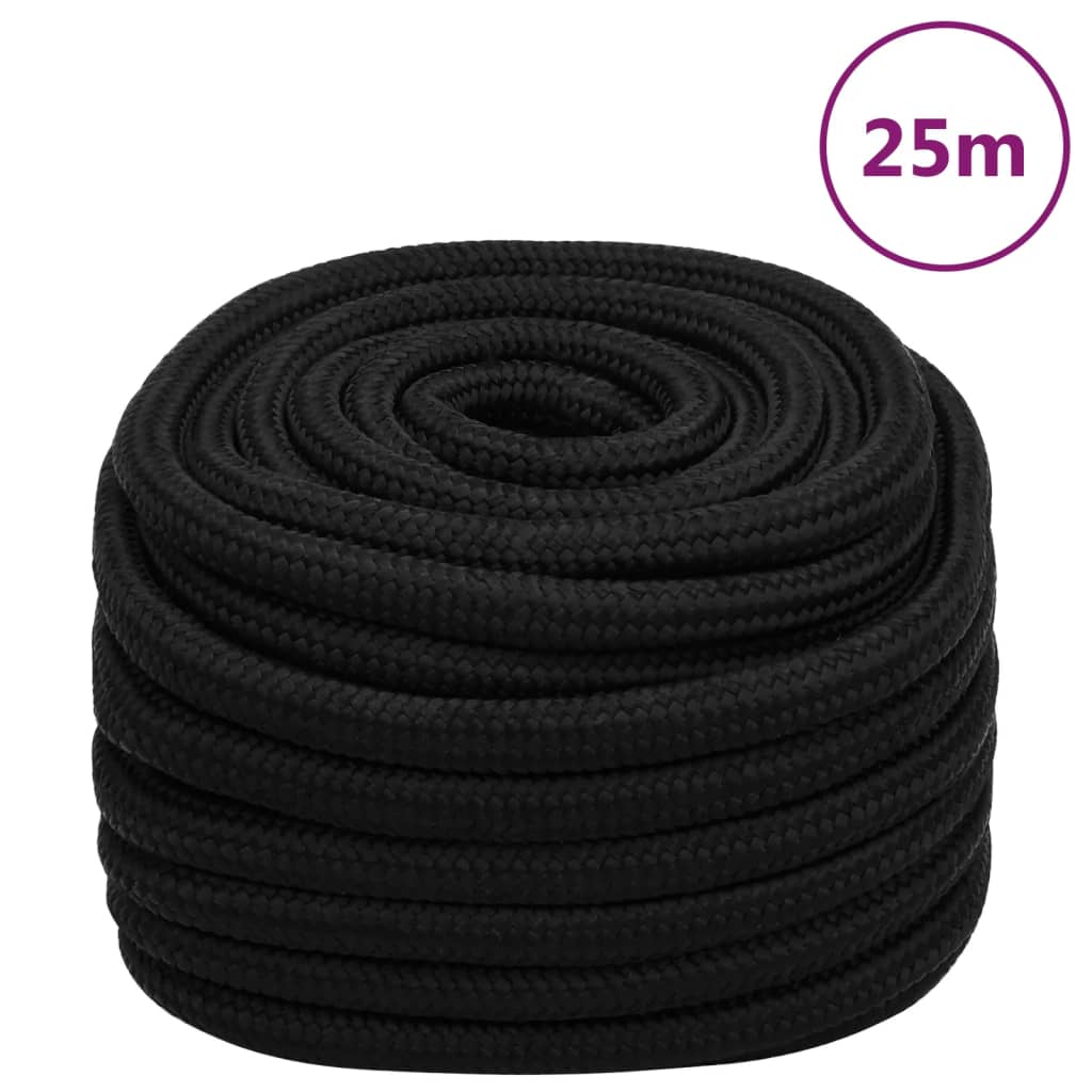 Vidaxl werktouw 20 mm 25 m polyester zwart