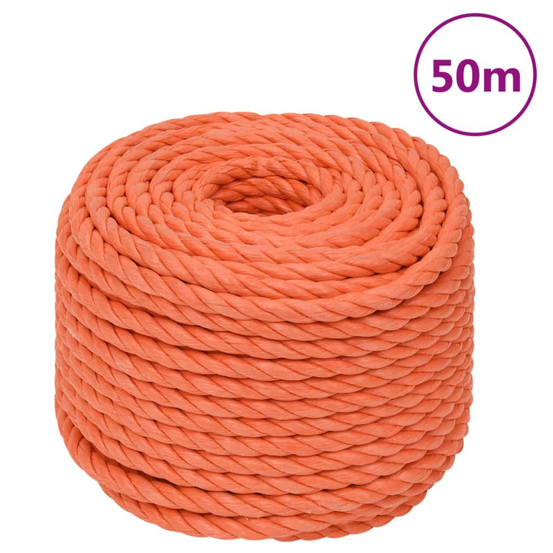 Vidaxl werktouw 16 mm 50 m polypropeen oranje