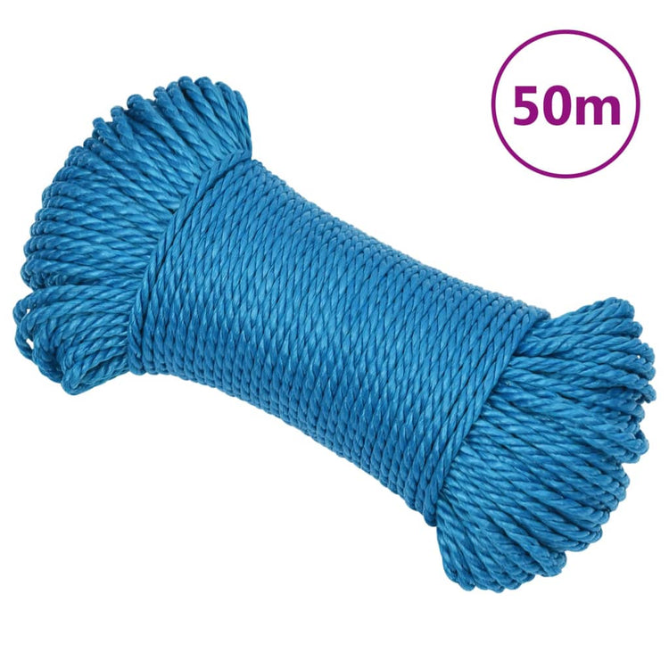 Vidaxl werktouw 6 mm 50 m polypropeen blauw