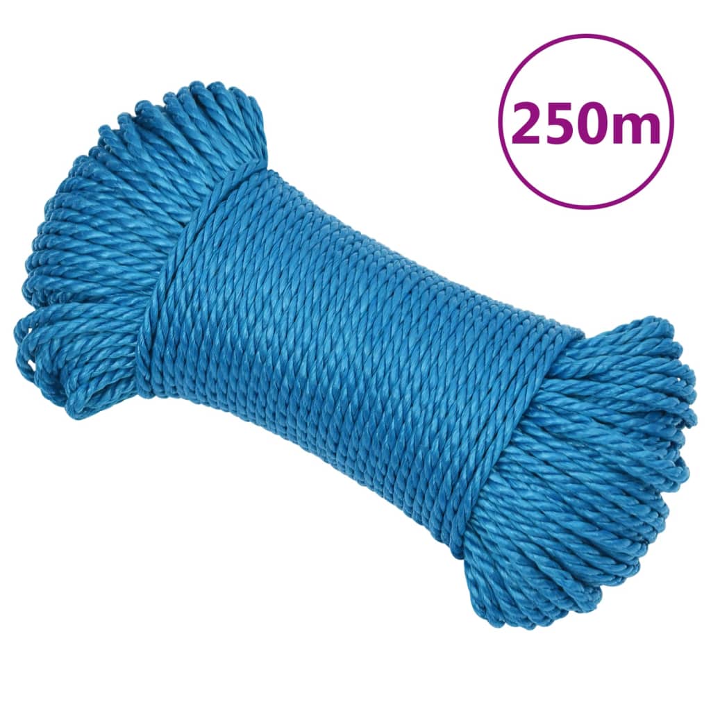 Vidaxl werktouw 8 mm 250 m polypropeen blauw