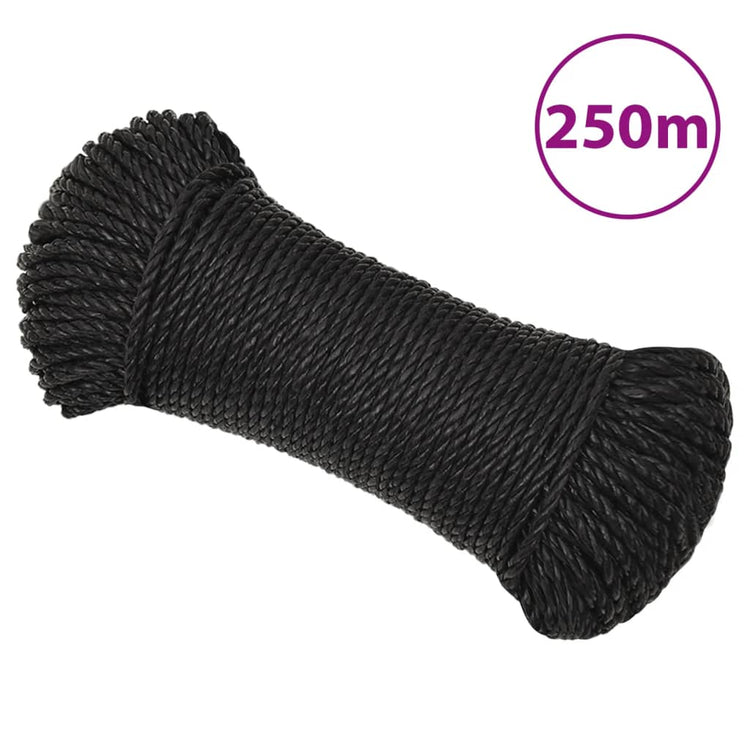 Vidaxl werktouw 8 mm 250 m polypropeen zwart